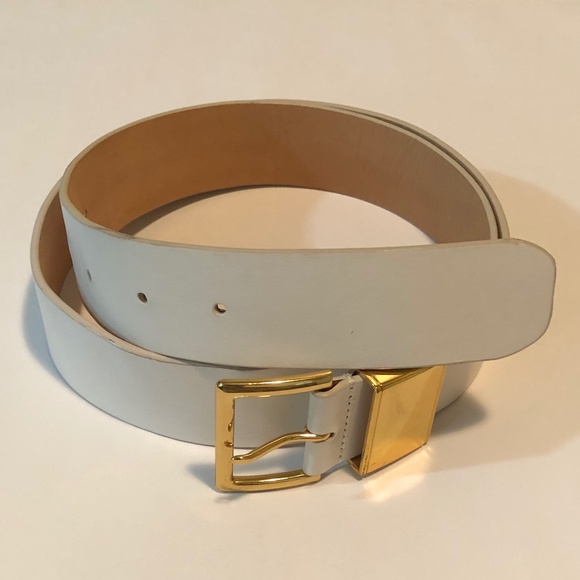 J. Crew White Genuine Leather Belt - Picture 2 of 7